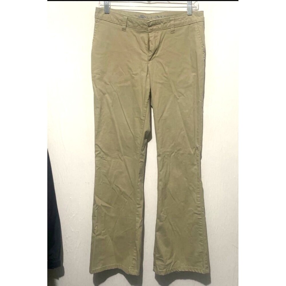 Dickies FLEX Women's Slim Fit Boot Cut Stretch Twill Pants Desert Sand Khaki 8